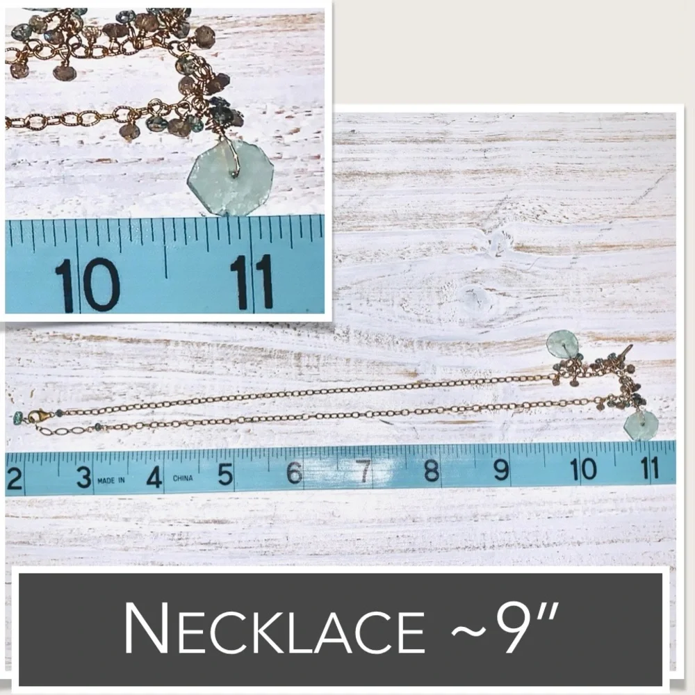 14K‎ GF Sea Glass & Labradorite Necklace (14K Gold-Filled)